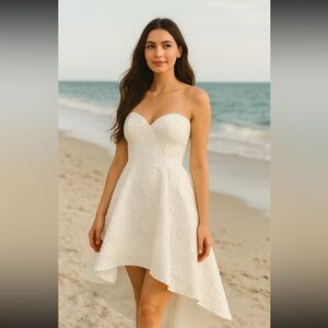 Bariano Australia Size 6 White Lace Over Lay Dress